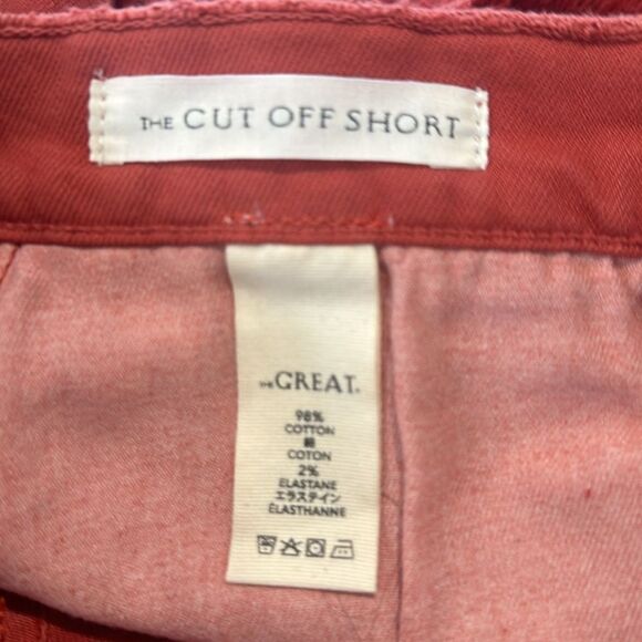 NWT The Great. the Cutoff Short Vintage Poppy Sz 26 Orange - Picture 11 of 13